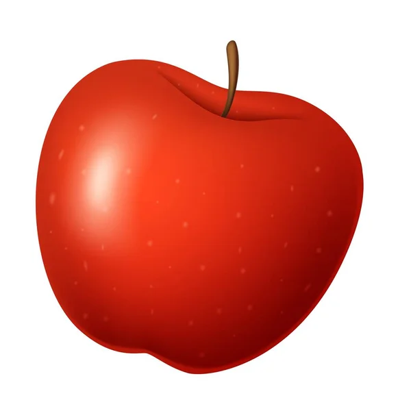 Червоне Стигле Яблуко Векторна Ілюстрація — стоковий вектор