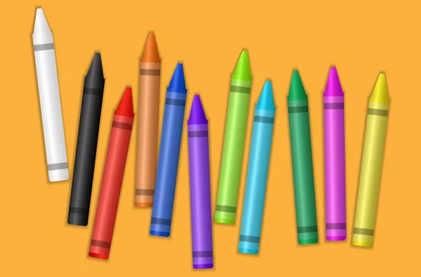 Buntstifte Für Zeichnen Und Schule — Stockvektor