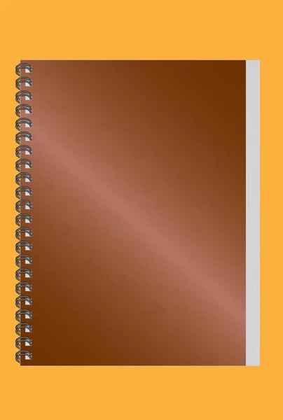 Braunes Notizbuch Mit Feder Für Notizen — Stockvektor