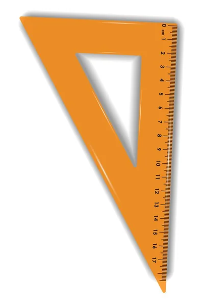 Triangular Brown Ruler Measurements — Stock Vector
