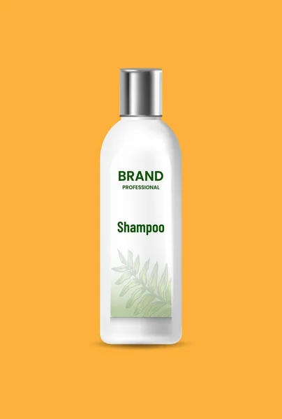 Illustrazione Naturale Bianca Del Vettore Della Bottiglia Dello Shampoo — Vettoriale Stock