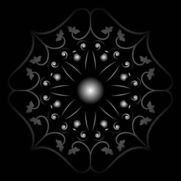Motif Flocon Neige Blanc Gris Sur Fond Noir — Image vectorielle