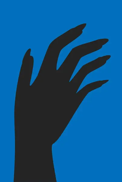 Black Scary Hand Halloween — Stock Vector