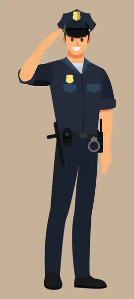 Αστυνομικός Στολή Χαιρετά — Διανυσματικό Αρχείο