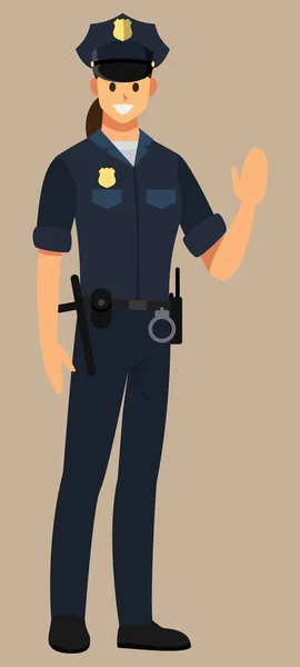 Female Police Officer Uniform — Stock Vector
