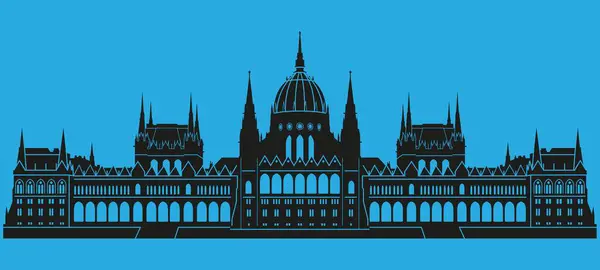 Большое Историческое Здание Будапеште Стоковая Иллюстрация