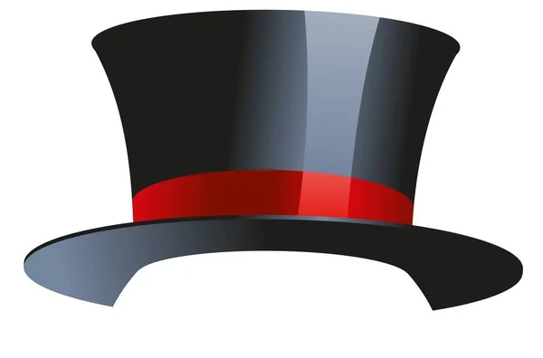 Classico Nero Top Hat Vettoriale Illustrazione — Vettoriale Stock