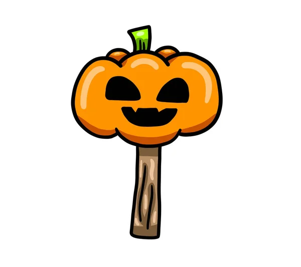 Digitale Illustration Eines Cartoon Halloween Kürbisbonbons — Stockfoto