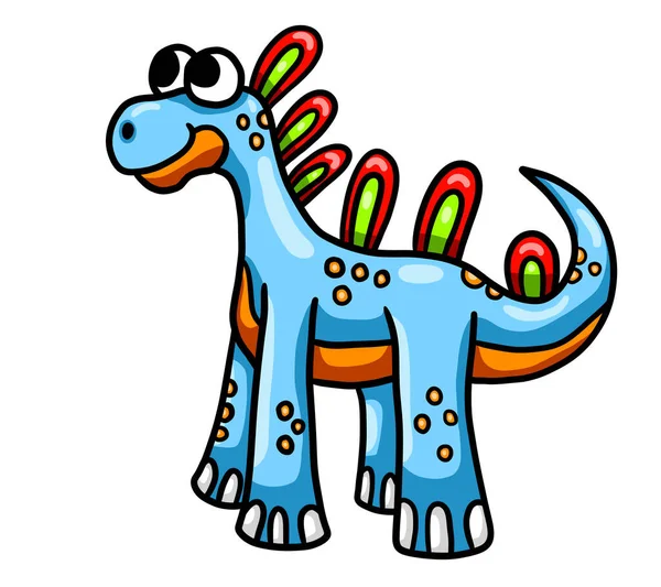 Цифровая Иллюстрация Милого Смешного Динозавра — стоковое фото