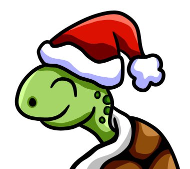 Bir Noel Kaplumbağasının dijital illüstrasyonu
