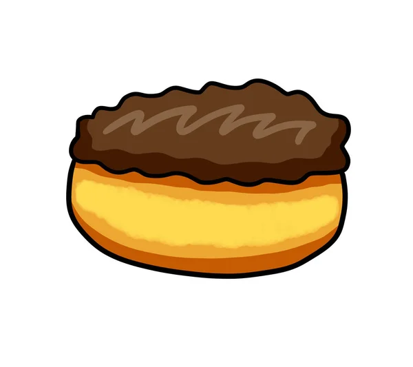 Ilustración Digital Donut Chocolate Europeo Dibujos Animados —  Fotos de Stock