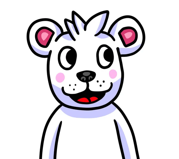 Digital Illustration Adorable Happy Polar Bear — Stock Photo, Image