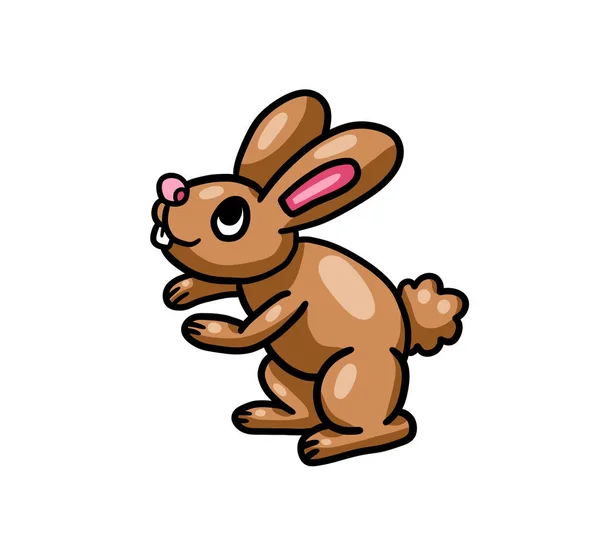 Цифровая Иллюстрация Очаровательного Счастливого Бурого Кролика — стоковое фото