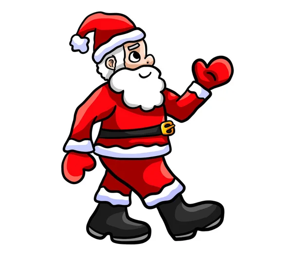 Digitale Illustration Eines Entzückenden Und Glücklichen Weihnachtsmannes — Stockfoto