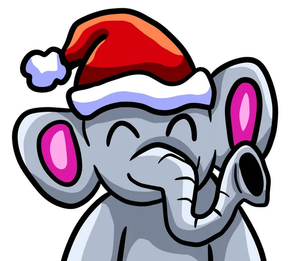 Cyfrowa Ilustracja Słonia Bożego Narodzenia — Zdjęcie stockowe