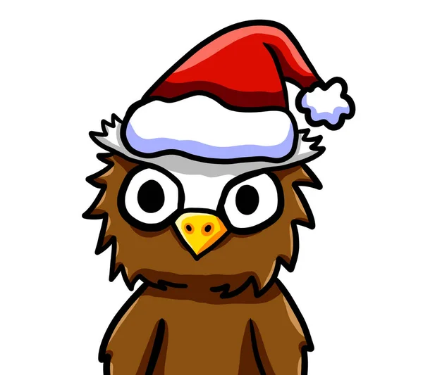 Bir Noel Baykuşunun Dijital Çizimi — Stok fotoğraf