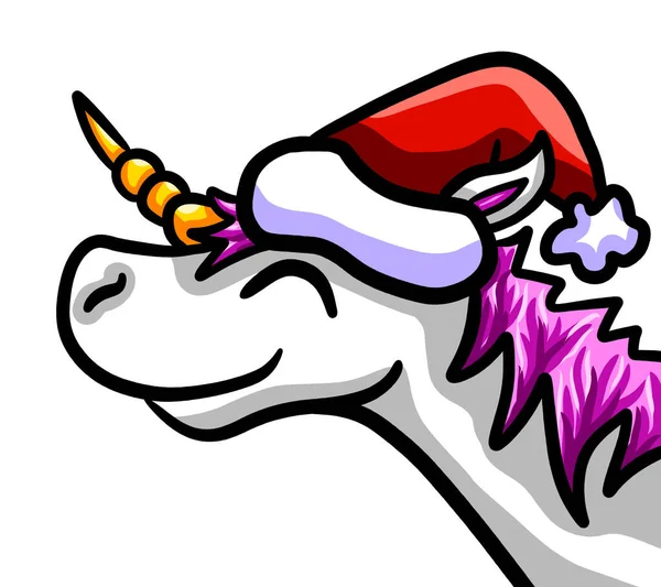 Illustrazione Digitale Unicorno Natale — Foto Stock