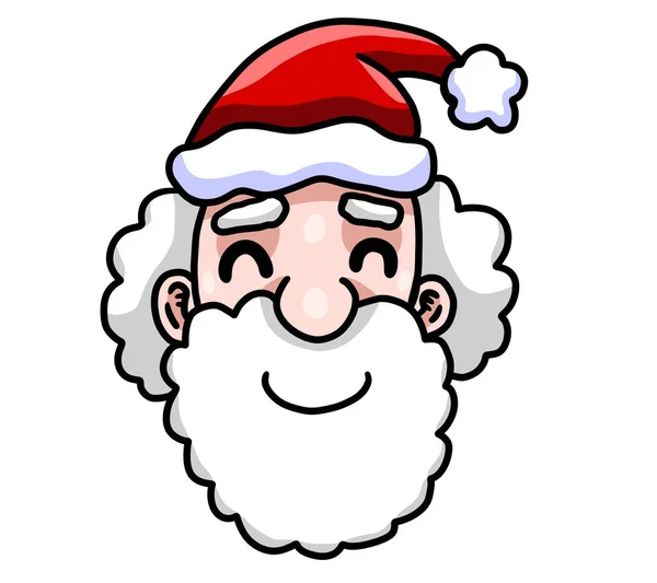 Цифровая Иллюстрация Очаровательного Счастливого Смайлика Санта Клауса — стоковое фото
