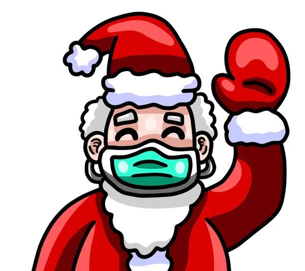 Цифровая Иллюстрация Очаровательного Счастливого Санта Клауса Маске Лица — стоковое фото