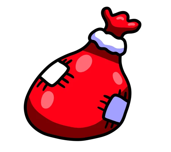 Ilustração Digital Desenho Animado Natal Santa Saco Presentes — Fotografia de Stock