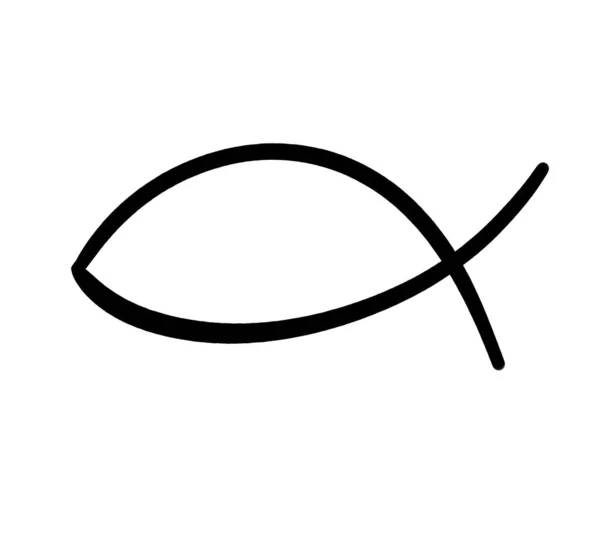 基督教鱼类符号Doodle的数字图像 — 图库照片