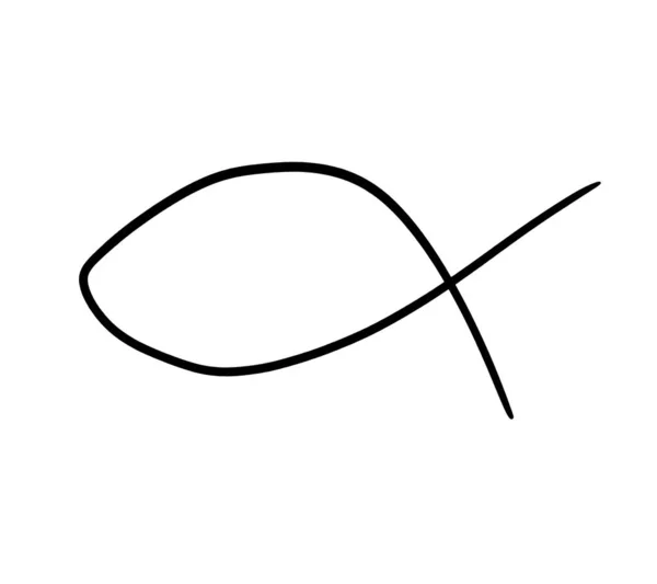 Digitale Illustration Eines Christlichen Fischsymbols Doodle — Stockfoto