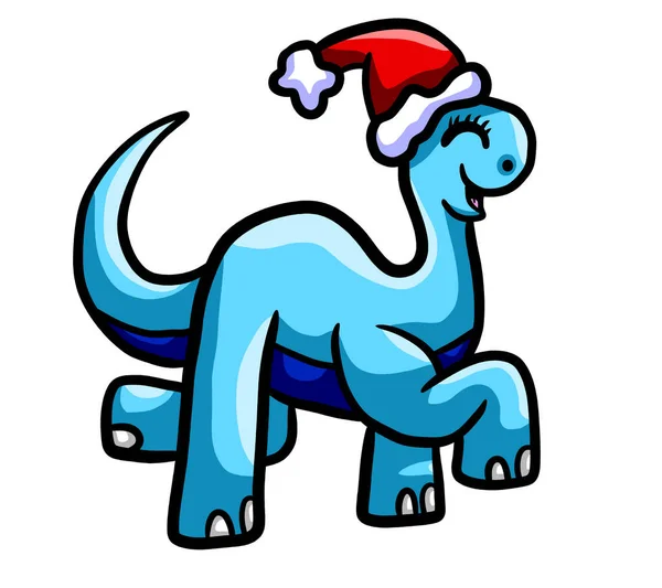 Digitális Illusztrációja Egy Boldog Karácsonyi Dinoszaurusz — Stock Fotó