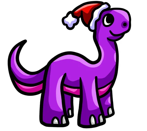 Digitale Illustration Eines Glücklichen Weihnachtsdinosauriers — Stockfoto