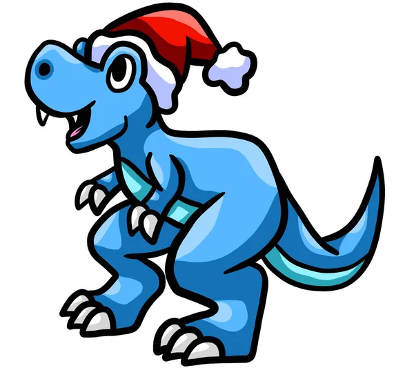 stock image Digital illustration of a happy Christmas T Rex