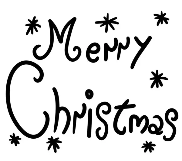 Digital Illustration Cartoon Merry Christmas Sign Doodle — Stock Photo, Image