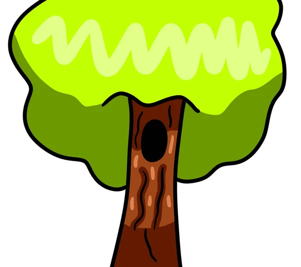 Cyfrowa Ilustracja Kreskówki Duże Drzewo — Zdjęcie stockowe