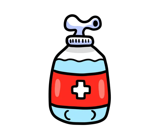 Digital Illustration Cartoon Bottle Disinfectant — Stock Photo, Image