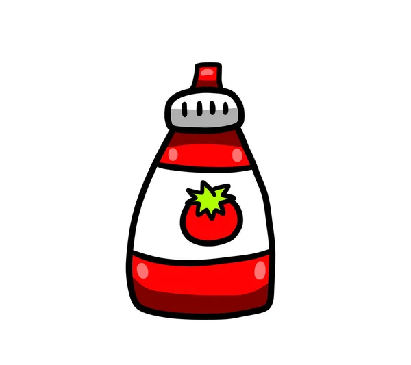 Цифровая Иллюстрация Бутылки Кетчупа — стоковое фото