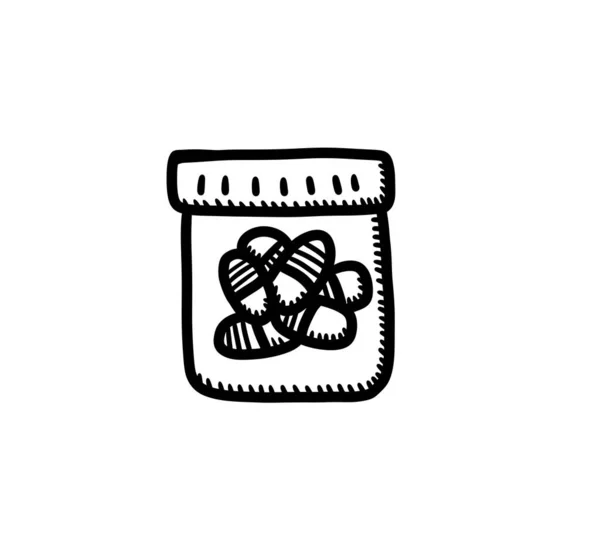 Цифровая Иллюстрация Мультяшной Бутылки Лекарственных Каракулей — стоковое фото