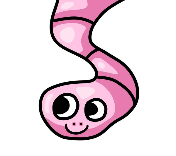 Digital Illustration Adorable Funny Pink Worm — Stock Photo, Image