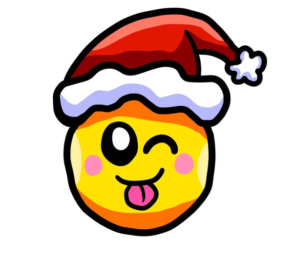 Digitale Illustration Eines Weihnachts Emoticons — Stockfoto