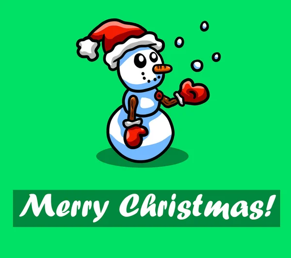 Ψηφιακή Απεικόνιση Μιας Κάρτας Καλά Χριστούγεννα Έναν Χιονάνθρωπο — Φωτογραφία Αρχείου
