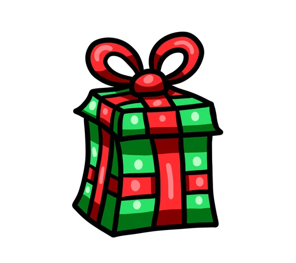 Digital Illustration Cartoon Simple Christmas Gift — Stock Photo, Image
