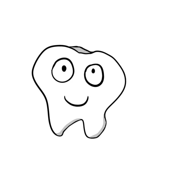 Digital illustration of a cartoon tooth