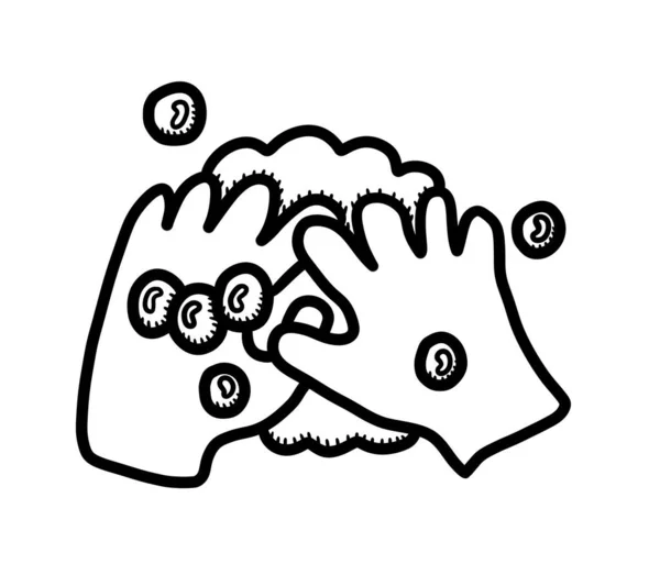 Цифровая Иллюстрация Мультфильма Мыть Руки Каракули — стоковое фото