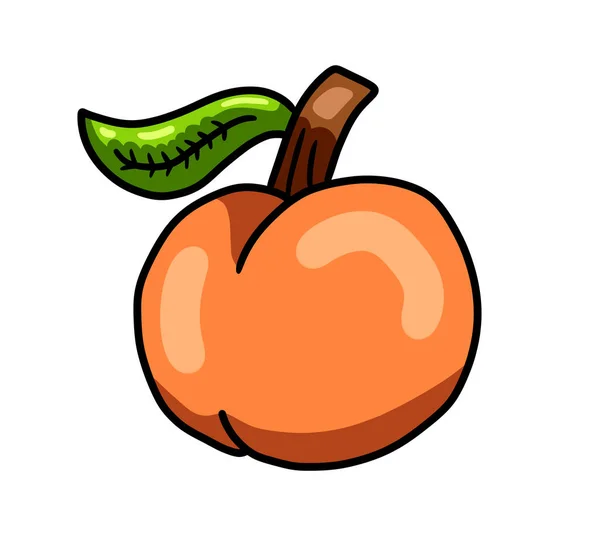 Digital illustration of a cartoon yummy peach