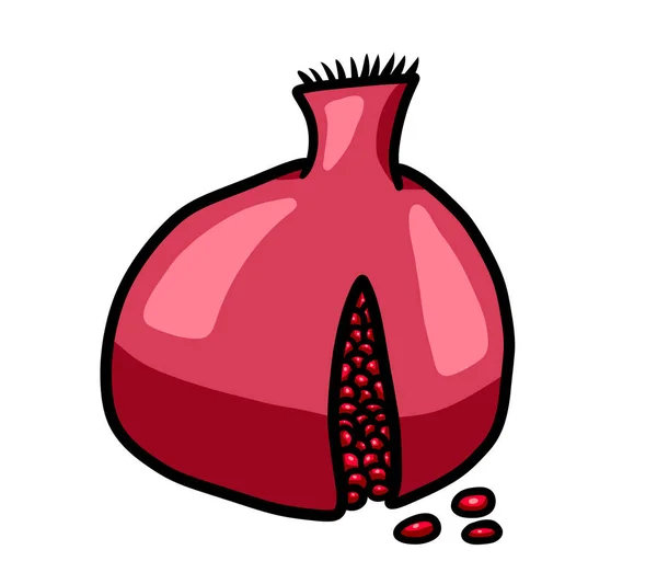 Digital Illustration Cartoon Yummy Pomegranate — Foto de Stock