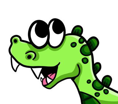 Digital illustration of a happy crocodile