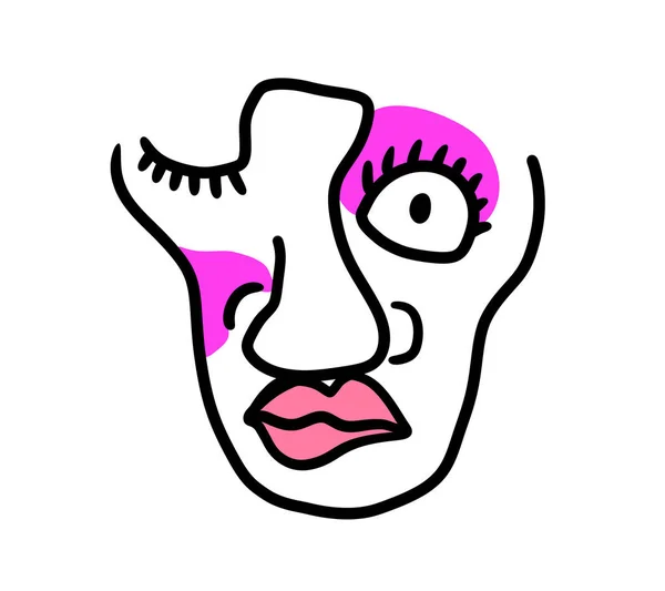 Digital illustration of a simple abstract stylized female face