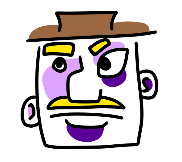 Digital illustration of a simple abstract stylized male face