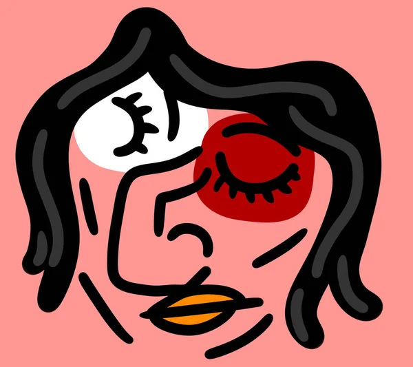 Digital Illustration Simple Abstract Stylized Female Face — Fotografia de Stock