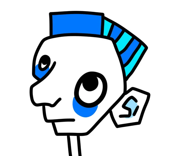 Digital illustration of a simple abstract stylized male face