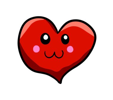 Digital illustration of a cartoon heart