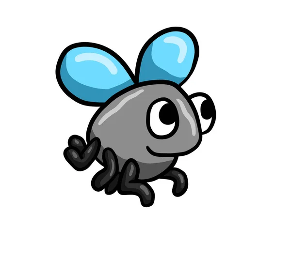 Digital illustration of a cute little fly