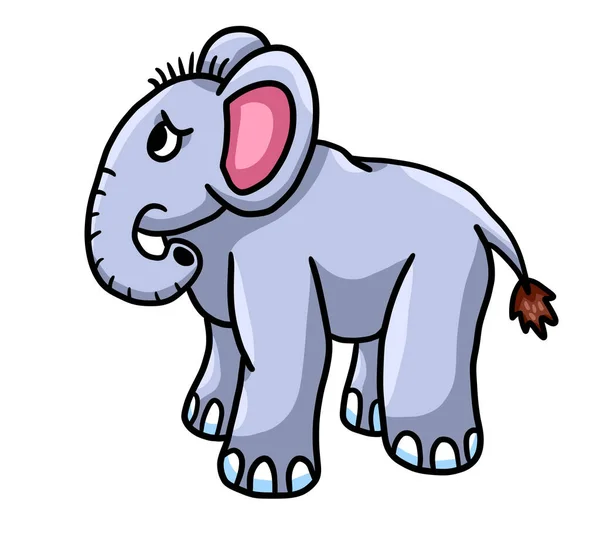 Cyfrowa Ilustracja Uroczego Smutnego Słonia Obrazek Stockowy